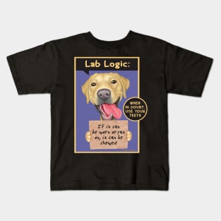 Cute labrador retriever dog with Yellow Labrador Holding Sign tee Kids T-Shirt